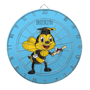 Happy Cartoon bee Abschluss Dartscheibe