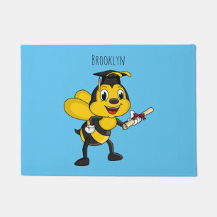 Happy Cartoon bee Abschluss Fußmatte