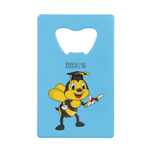 Happy Cartoon bee Abschluss Geldbeutel Flaschenöffner