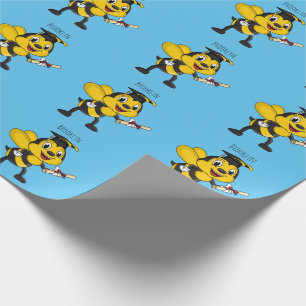 Happy Cartoon bee Abschluss Geschenkpapier