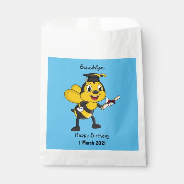 Happy Cartoon bee Abschluss Geschenktütchen (Vorderseite)