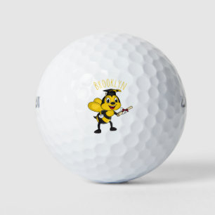 Happy Cartoon bee Abschluss Golfball
