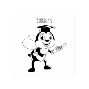 Happy Cartoon bee Abschluss Gummistempel