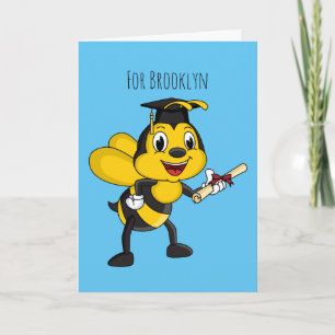Happy Cartoon bee Abschluss Karte