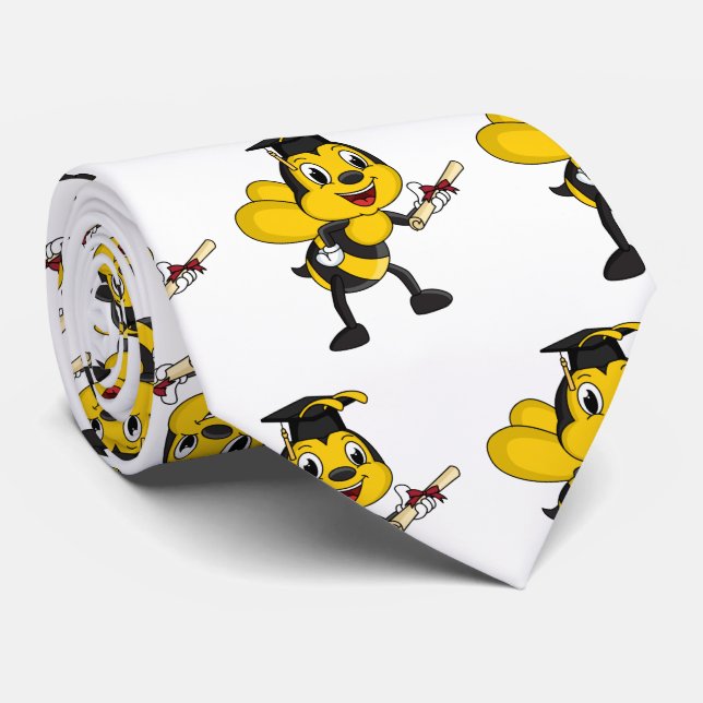 Happy Cartoon bee Abschluss Krawatte (Gerollt)