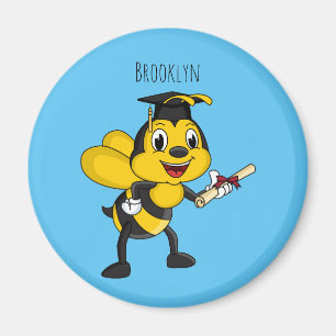 Happy Cartoon bee Abschluss Magnet