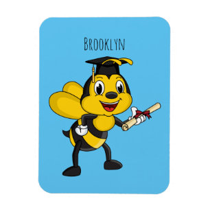 Happy Cartoon bee Abschluss Magnet