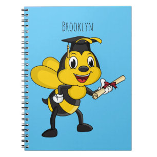 Happy Cartoon bee Abschluss Notizblock