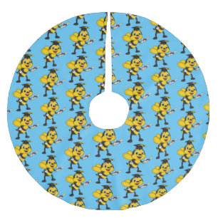 Happy Cartoon bee Abschluss Polyester Weihnachtsbaumdecke