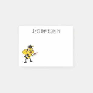 Happy Cartoon bee Abschluss Post-it Klebezettel