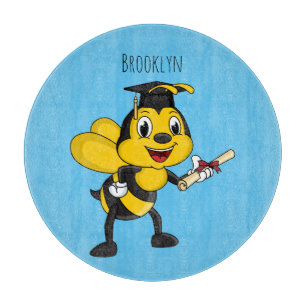 Happy Cartoon bee Abschluss Schneidebrett