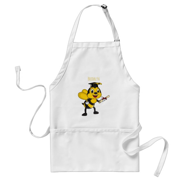 Happy Cartoon bee Abschluss Schürze (Vorne)