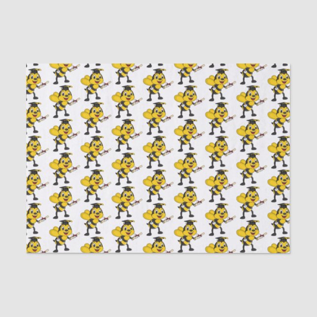 Happy Cartoon bee Abschluss Seidenpapier (Vorderseite)
