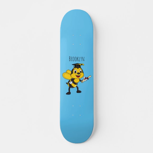Happy Cartoon bee Abschluss Skateboard (Vorne)