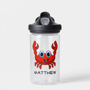 Happy Cartoon Crab Personalisiert Kids Trinkflasche