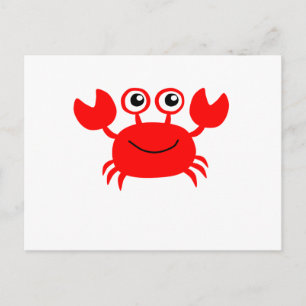 Happy Cartoon Crab Postkarte