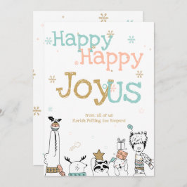 Happy Cartoon Critters Animal Workers Weihnachten Einladung