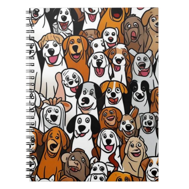 Happy Cartoon Dogs Notebook Notizblock (Vorderseite)