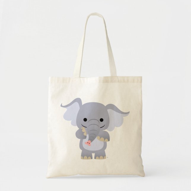 Happy Cartoon Elephant Bag Tragetasche (Vorne)