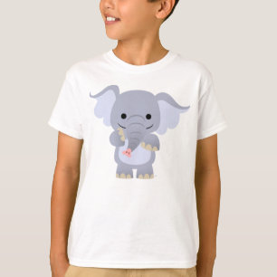 Happy Cartoon Elephant Children T - Shirt
