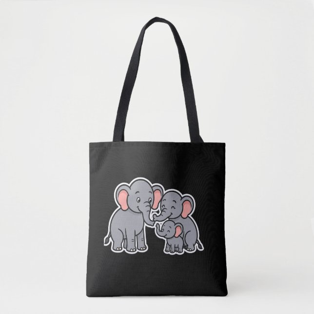 Happy Cartoon Elephant Family (Vorderseite)