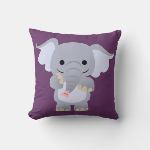 Happy Cartoon Elephant Kissen