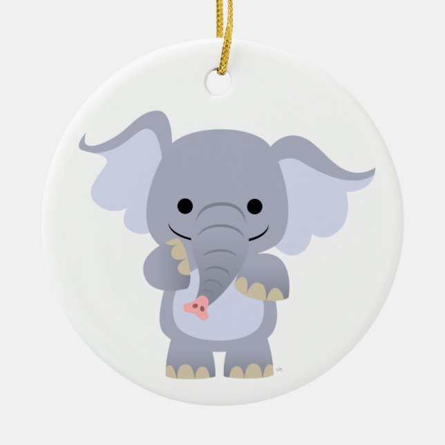 Happy Cartoon Elephant Ornament (Vorne)
