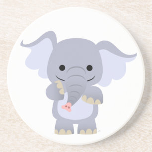 Happy Cartoon Elephant Untersetzer