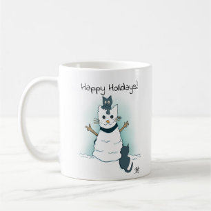 Happy Cartoon Kittens spielen in Snow Holiday Kaffeetasse
