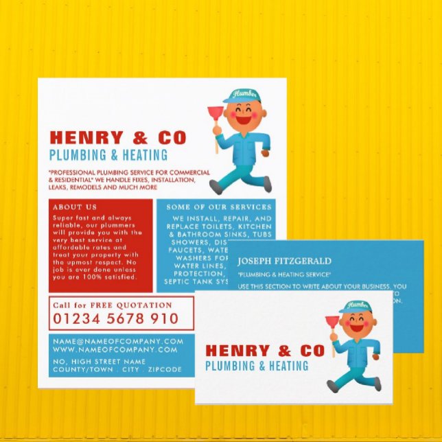 Happy Cartoon Klempner, Klempner, Klempnerwerbung Flyer (Von Creator hochgeladen)