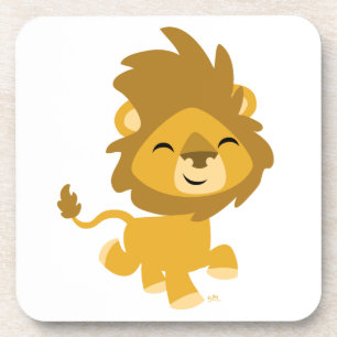 Happy Cartoon Lion Untersetzer
