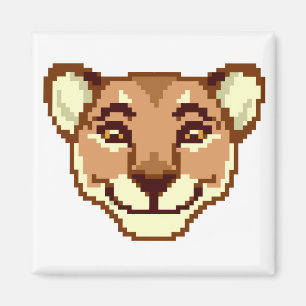 Happy Cartoon Lioness emoticon Magnet