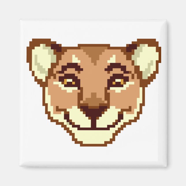 Happy Cartoon Lioness emoticon Magnet (Vorne)