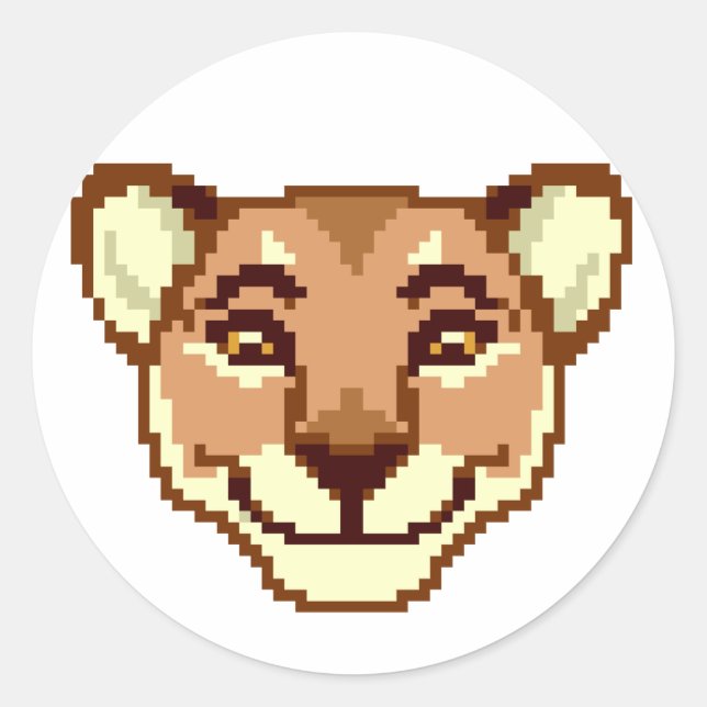 Happy Cartoon Lioness emoticon Sticker (Vorderseite)