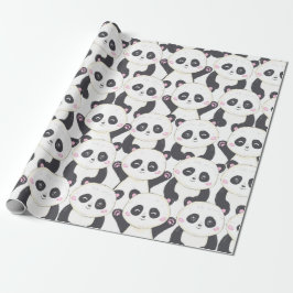 Happy Cartoon Panda Pattern Geschenkpapier