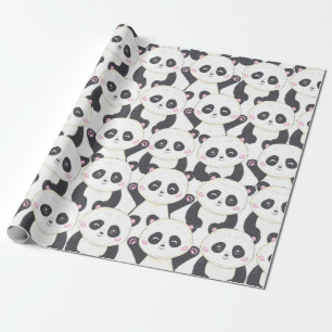 Happy Cartoon Panda Pattern Geschenkpapier
