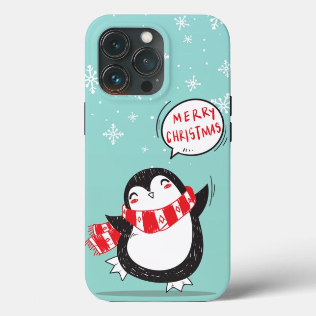 Happy Cartoon Penguin Case-Mate iPhone Hülle (Rückseite)