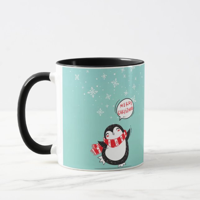 Happy Cartoon Penguin Tasse (Links)