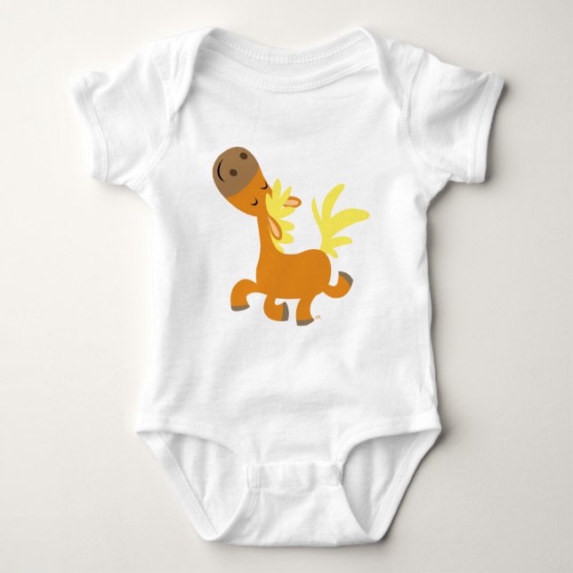Happy Cartoon Pony Baby Bekleidung Baby Strampler (Vorderseite)