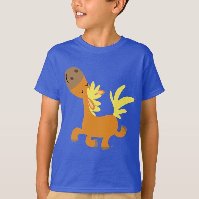 Happy Cartoon Pony Kids T - Shirt (Vorderseite)