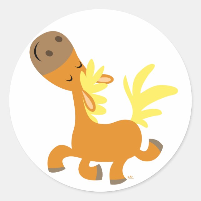 Happy Cartoon Pony Sticker (Vorderseite)