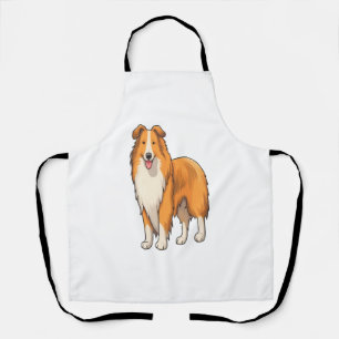 Happy Cartoon Rough Collie Schürze