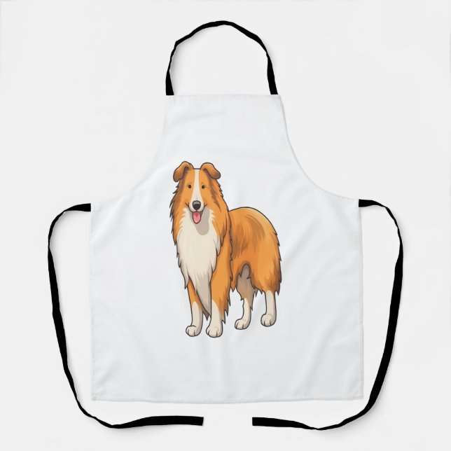 Happy Cartoon Rough Collie Schürze (Vorderseite)