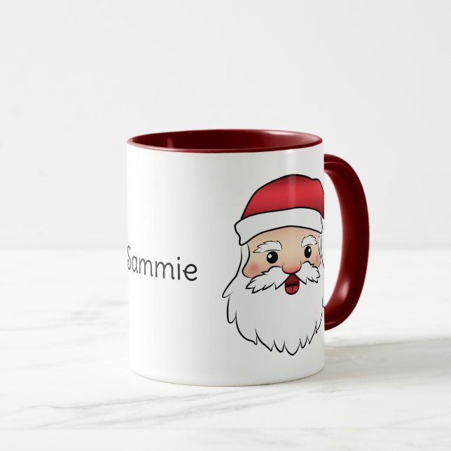 Happy Cartoon Santa Claus Kopf mit Individuelle Na Tasse (VorderseiteRechts)