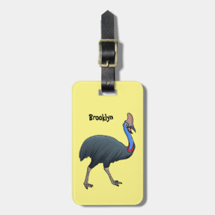 Happy Cassowary Vogel Cartoon Illustration Gepäckanhänger