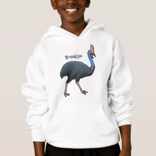 Happy Cassowary Vogel Cartoon Illustration Hoodie