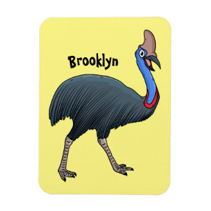 Happy Cassowary Vogel Cartoon Illustration Magnet