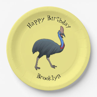 Happy Cassowary Vogel Cartoon Illustration Pappteller