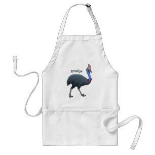 Happy Cassowary Vogel Cartoon Illustration Schürze