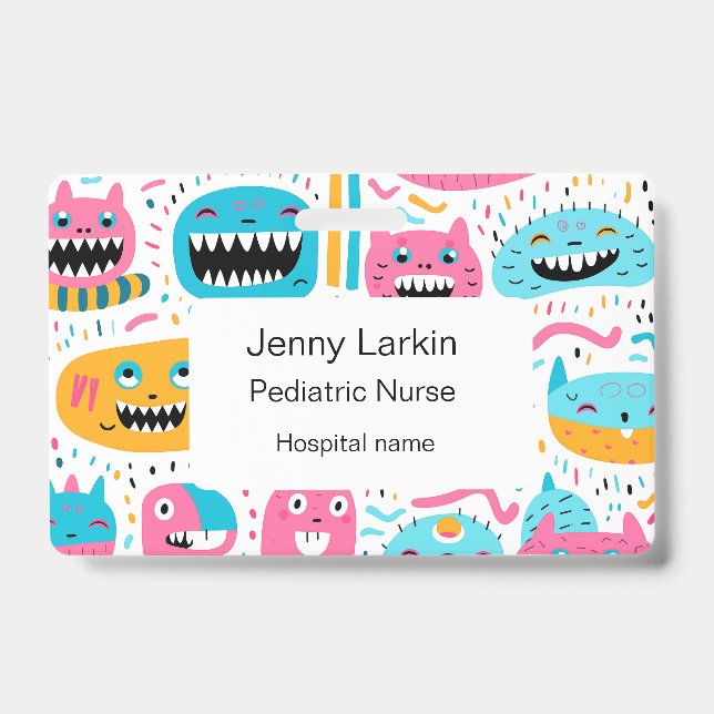 Happy Cat and Monster Gesichter Ausweis (Vorderseite)